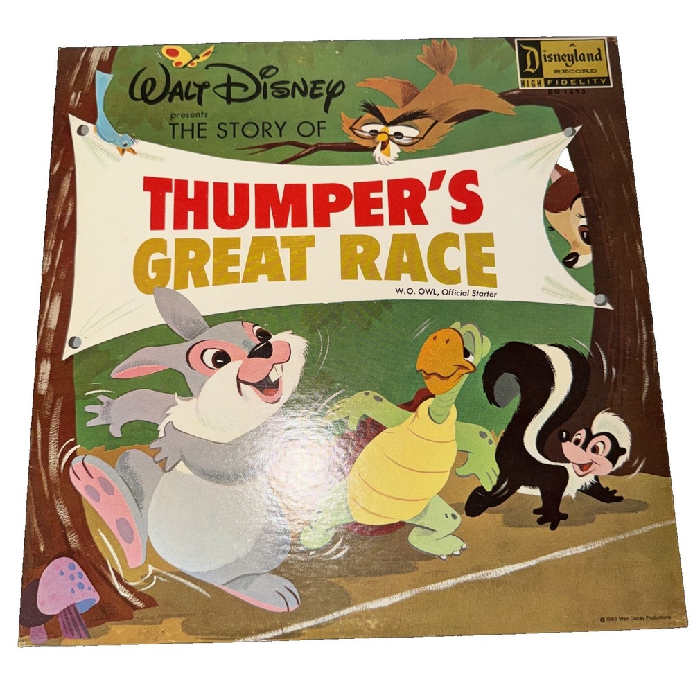 Disney Thumpers Great Race 33 1/3 Record Album LP DQ 1295 Vintage